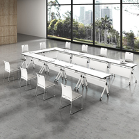 Table de formation mobile pliante en bois moderne LIWEI avec fonction extensible pour bureau, conférence et réunion