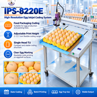 Machine de codage IPS-8220E pour œufs, imprimante jet d'encre TIJ, imprimante de codes-barres, machine de codage par lots, 600 DPI, WiFi, portée 20 m, distance 2-5 mm