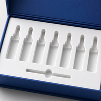 Boîte personnalisée en cuivre bleu pour kit de peptides, avec logo en relief, éponge, boîtes rigides recyclables, vente en gros, ensemble de poudre lyophilisée pour soins de la peau
