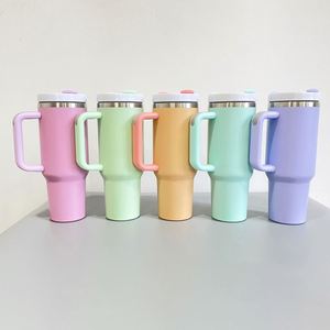 Tasses à sublimation vierges, gobelets de voyage en acier inoxydable, gobelets brillants et mats, gobelet de 40 oz avec poignée, tasse de camping en plein air - Product Image 1