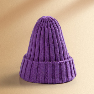 Knitted Hat <b>Wool</b> Unisex Warm Folded Beanie Casual Adult Winter Hat - Product Image 3