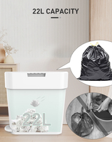 Serviette de toilette en plastique avec support 22L 18L 32L Conteneur à ordures en papier pour serviette de toilette pour femme avec pédale sans contact Conteneur sanitaire