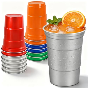 Gobelet jetable en aluminium pour boissons froides, réutilisable, pour café glacé, jus, boissons gazeuses, vente en gros - Product Image 1