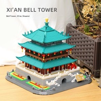 Wange 6228, Modelo de la Torre de Xi'an, Edificio Antiguo, Vista de Calle, Bloques de Construcción de Partículas Pequeñas, Adornos, Juguetes para Niños