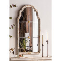 Französisches Land Bauernhaus Long Decor Spiegel Sofa Hintergrund dekoration Weißer hängender Spiegel Tannenholz gerahmter gewölbter Wand spiegel