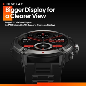 [Première mondiale] Zeblaze Ares 3 Montre intelligente Grand écran IPS 1.52 ''Appel vocal 100 + Modes sportifs Montre intelligente Moniteur de santé 24H - Product Image 4