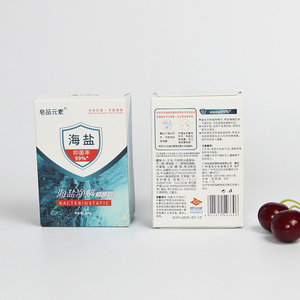 Jabón de baño antibacteriano hecho a mano, blanqueador de piel, sal marina, Natural, azul, OEM ODM, Etiqueta Privada para acné y cara, 8x128x3cm, 5,5g - Product Image 4