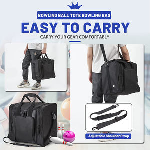 Factory Custom Stylish Durable Men Women Sport Bowling Bag for Single Ball Tote Bag with Padded Ball Holder - Product Image 4