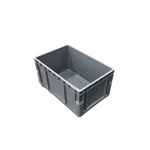 Tugas berat industri AS/RS EU4611 boks boks boks tempat penyimpanan pergantian plastik dapat ditumpuk untuk gudang otomatis