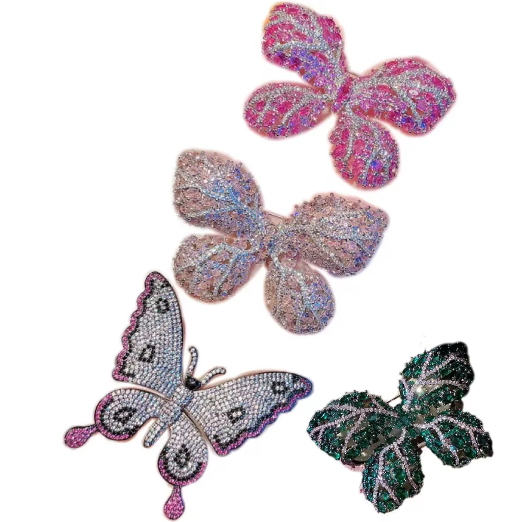 최신 고급 보석 원래 디자인 18K 금도금 나비매듭 나비 공주 헤르모사를 핑크 에메랄드 보석 다이아몬드 브로치
