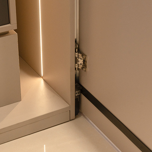 Accessoires de <span class=keywords><strong>placard</strong></span> coulissant à 2 portes avec fermeture amortie en alliage de zinc + étagères en plastique ABS et portes escamotables - Product Image 5