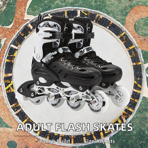 <span class=keywords><strong>Pattini</strong></span> in Linea Professionali per Adulti, Misura Regolabile, Guscio in PP, Cuscinetti ABEC-7, Ruote in PU, 4 Ruote Lampeggianti, Pattinaggio Outdoor, Marca Soft Brand - Product Image 3