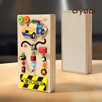 Jouet éducatif en bois avec interrupteur LED, volant de simulation, circuit marin et circuit imprimé pour la maternelle - Vente flash