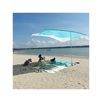 Parasol carré imperméable populaire transfrontalier, tente de plage en nylon monocouche avec 4 poteaux en aluminium 400x300cm UPF 50+