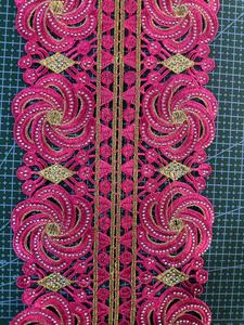 Bordado coche hueso encaje lentejuelas pestañas accesorios nupciales velo de boda muñeca decoración Material blanco - Product Image 2