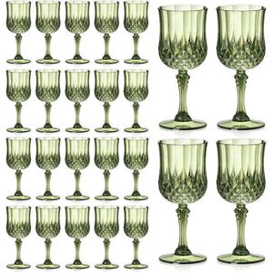 Verres à vin en plastique bleu vintage transparents style rétro pour réceptions de mariage et événements festifs - Product Image 3