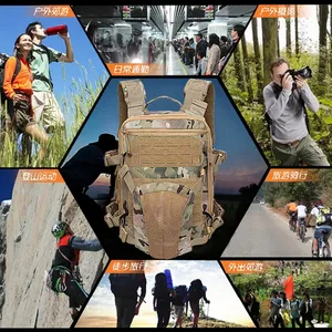 Sac à dos tactique pour <span class=keywords><strong>casque</strong></span>, sac à dos multifonction MOLLE avec porte-<span class=keywords><strong>casque</strong></span> amovible, sac à dos EDC résistant à l'eau pour activités de plein air - Product Image 6