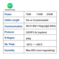 Nuevo Cargador Fijo para Vehículos Eléctricos de 11kW con Temporizador IP65, Tipo 1 J1772, para Carga en el Lugar de Trabajo, Compatibilidad Global, WrightCharge