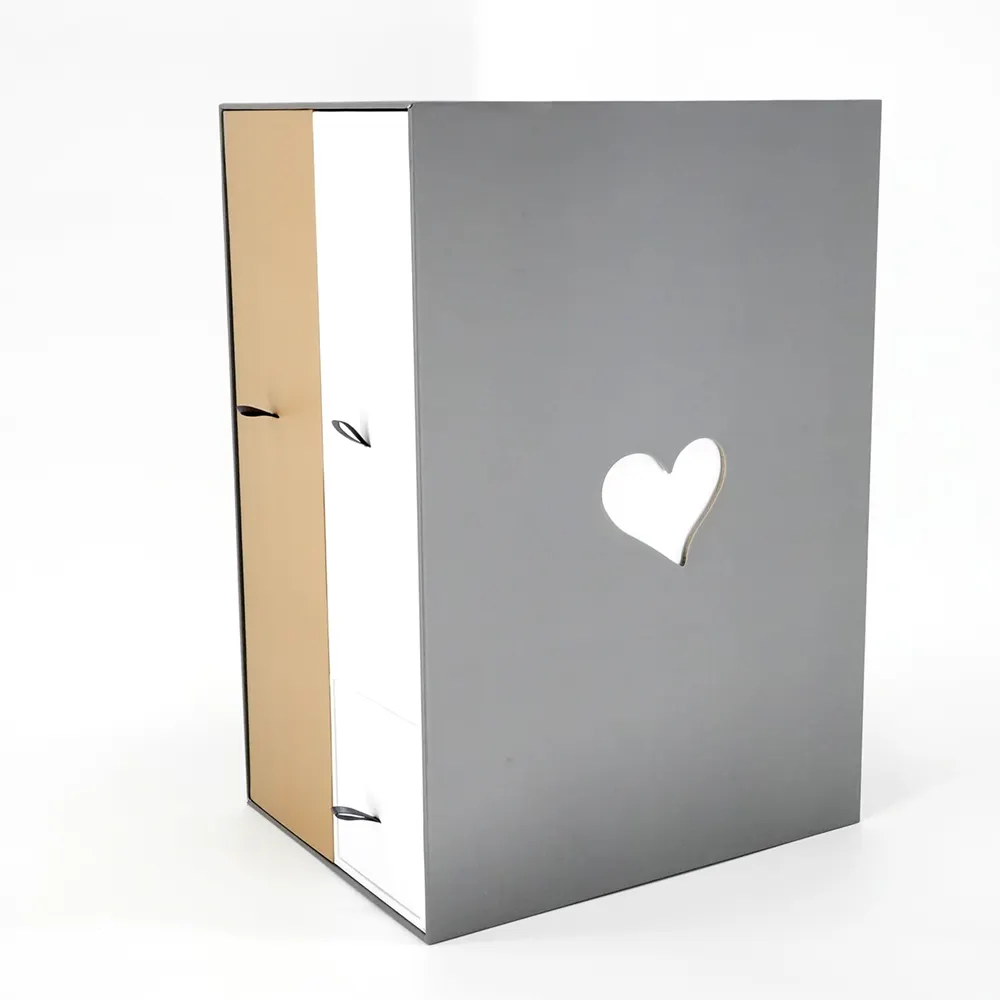 Caixas magnéticas de fechamento magnético branco para joalheria, caixa de joalheria dobrável de luxo com calendário