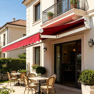 Auvent rétractable <span class=keywords><strong>motorisé</strong></span> extérieur à cassette intégrale avec télécommande en alliage d'aluminium pour patio, balcon, jardin, protection solaire - Product Image 3