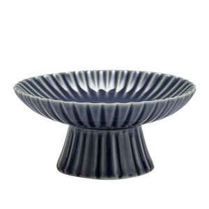 Plateau à fruits en porcelaine de style chinois, à pieds hauts, rond, petit, luxueux, rétro, pour desserts, collations, utilisation dans le salon. - Product Image 5