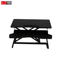 Table d'ordinateur portable pliable à double couche, plate-forme réglable en hauteur, bureau d'ordinateur de bureau pliable