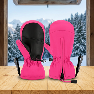 Gants de ski pour enfants, isolés, thermiques, légers, en PU, imperméables, coupe-vent, respirants, à doigts séparés, protection UV, compatibles écran tactile, hiver - Product Image 3