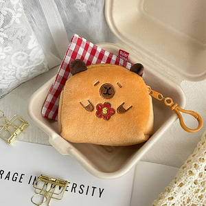 Porte-monnaie en peluche miniature personnalisé, mignon, capybara, <span class=keywords><strong>anime</strong></span>, avec porte-clés, pour enfants, portable, doux, en peluche - Product Image 3