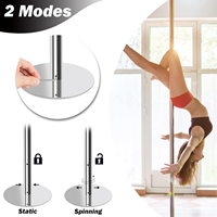 Barre de pole dance professionnelle, statique et pivotante, capacité jusqu'à 200 kg, en acier chromé, pour exercices de fitness, club, fête