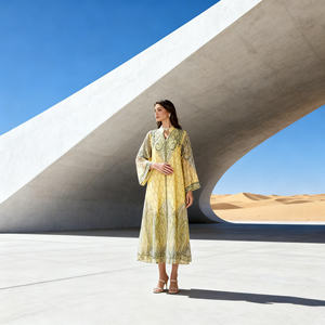 Robe Abaya élégante en polyester imprimé de luxe pour femmes musulmanes, tendance pour les soirées et la vente en gros sur mesure - Product Image 2