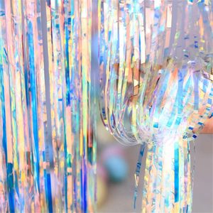 Iridescent Foil Fringe Curtain Tinsel Party Backdrop Decorations Iridescent Photo Backdrop Multicolor Curtain <strong>Door</strong> <strong>Streamers</strong> - Product Image 3