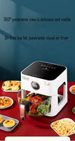 Friteuse à air multifonctionnelle entièrement automatique à chauffage rapide de 4 L, four électrique sans huile de 1200 W, utilisation domestique, acier inoxydable