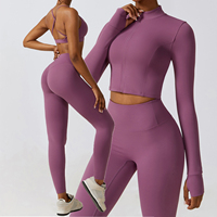 Vente en Gros Ensembles de Yoga pour Femmes Grande Taille 4 Pièces Vêtements de Sport de Fitness Gym Tenues d'Entraînement Leggings Sculptants
