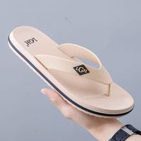 Tongs d'été antidérapantes pour hommes à bout rond avec semelle intérieure en PVC résistante à l'usure pour l'extérieur et la maison, idéales pour les bords de mer et les plages