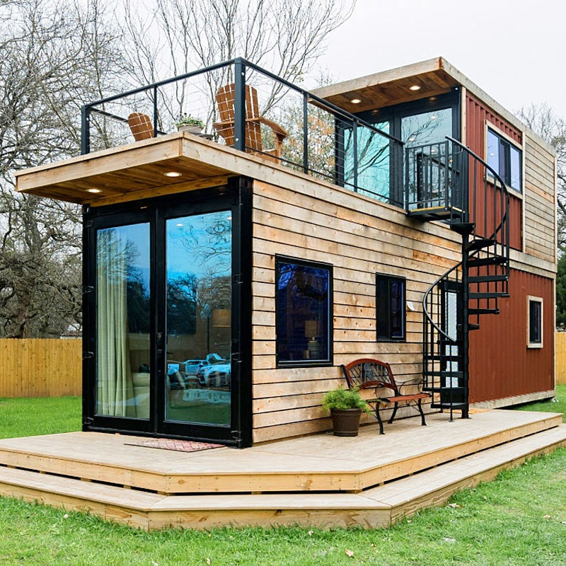 This tiny, minimalist prefab A-frame house features a beautiful wooden exterior