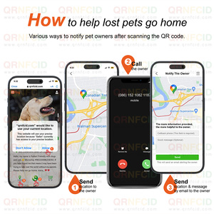 Etiquetas de Identificación RFID para Perros con Código QR, Personalizables, de Silicona de Lujo, con Grabado, Logotipo Impreso y Dirección - Product Image 3