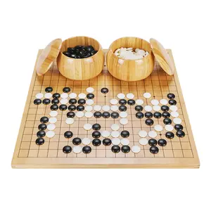 Игра в шахматы, Бамбуковая доска, Бамбуковые чаши, изысканные керамические фарфоровые камни weiqi для обучения мозгу