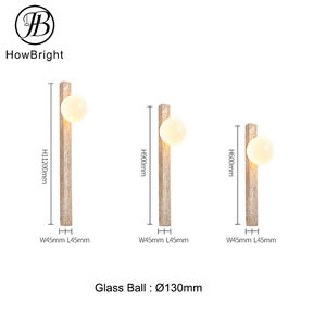 モダンな黄色の洞窟石LED壁壁コンセ屋内天然トラバーチンロングガラスラウンドシェードベッドサイドライトリビングルーム用 - Product Image 3