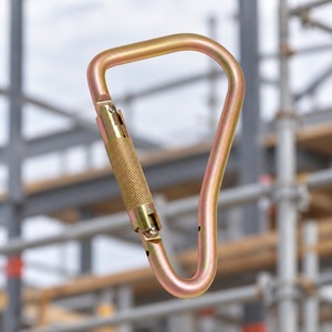 Mousqueton en acier Offset D à verrouillage rapide, ouverture large 52 mm, 205 mm, 710 g, plaqué zinc jaune, pour échafaudage, conforme à la norme EN 362 HM 2470TL - Product Image 4