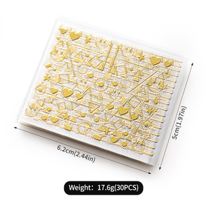 New30pcs Nail Sticker Set Bronzage Or/Argent Géométrique Étoile Nail Autocollants Laser Nail Decal DIY <span class=keywords><strong>Manucure</strong></span> Slider Set - Product Image 6