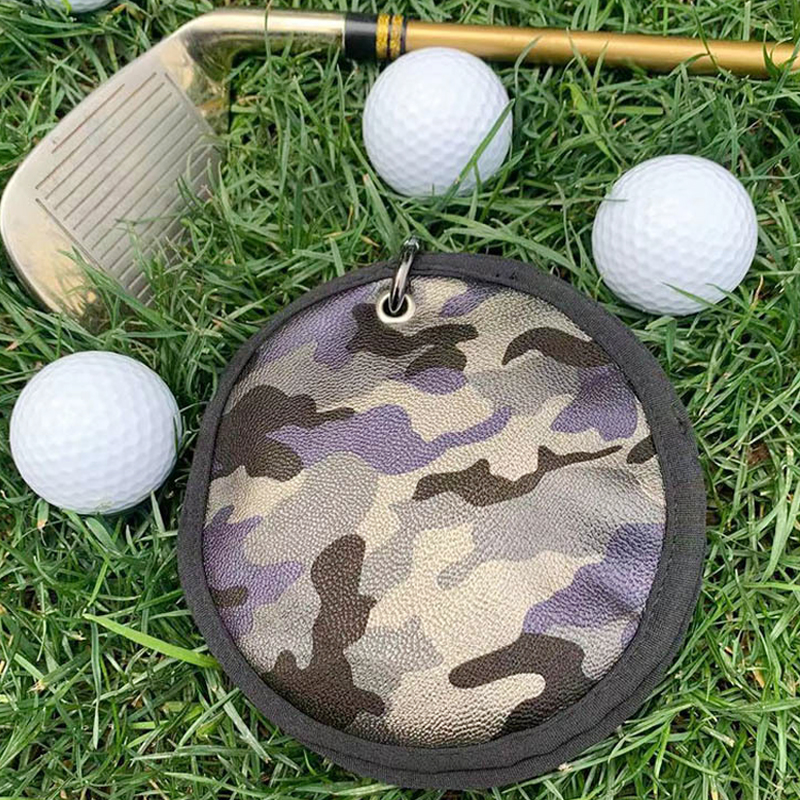 New arrival pu golf club cleaner ball cleaning towel in size 13cm*13cm for golf accessories