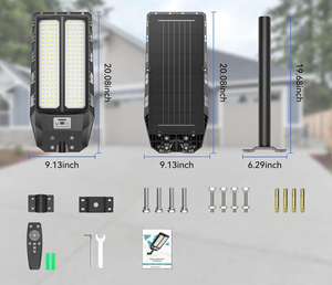 6500K Waterproof Solar Outdoor <b>Lights</b> Dusk to Dawn <b>Motion</b> <b>Sensor</b> <b>LED</b> Flood <b>Light</b> <b>with</b> Remote Solar Security Street Lamp - Product Image 6