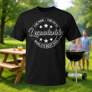 T-shirt Legendaddy nera da uomo, regalo per la festa del papà, design del miglior papà del mondo - Product Image 3