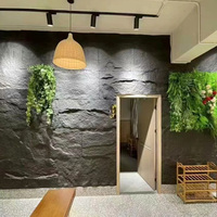 Panneau mural en marbre de conception industrielle 3D Carreau de pierre en PU pour l'extérieur et l'intérieur Revêtement mural décoratif Grandes dalles de forme en pierre Maisons