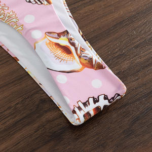 Bikini con cuello Halter para mujer, traje de baño estampado de dos piezas, con cordón - Product Image 6