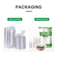 Fabrication et fourniture de contenants alimentaires écologiques compostables, transparents, biodégradables, jetables, en PLA, ensemble de bols à salade