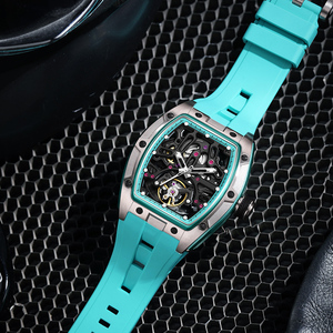 CHANCE 9-198G-1 Orologi Meccanici <span class=keywords><strong>Blu</strong></span> Cielo all'Ingrosso, Cassa in Acciaio, Tourbillon <span class=keywords><strong>Automatico</strong></span>, Quadrante Scheletrato di Lusso per Uomo - Product Image 3