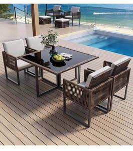 Modernes Outdoor-Ess-Set Wasserdichte Rattan-Möbel-Casual Style Sun screen Dam Tischs tuhl Kombination für Courtyard <span class=keywords><strong>Garden</strong></span> - Product Image 6