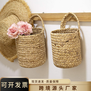 Cesta de almacenamiento tejida con algas marinas, cesta para colgar en la pared, estante de almacenamiento; cesta para plantas de jardín, cesta colgante tejida con caña de espino, colgante - Product Image 5