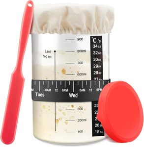 2026 New Product Ideas Eco-Friendly Sourdough Starter Kit Glass with Sourdough Starter Jar Kit <b>Bread</b> Proofing <b>Basket</b> Set - Product Image 1